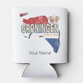 Groningen Netherlands Retro Map Vintag Dosenkühler (Rückseite)