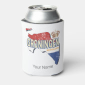 Groningen Netherlands Retro Map Vintag Dosenkühler (Kanne Rückseite)