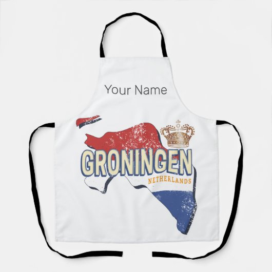 Groningen Netherlands Retro Map Vintag Schürze (Vorderseite)