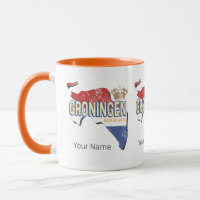 Groningen Netherlands Retro Map Vintag