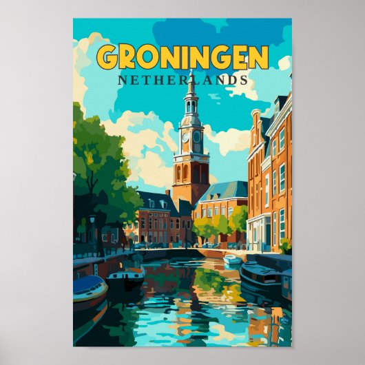 Groningen Niederlande Reisen Kunst Vintag Poster (Vorne)
