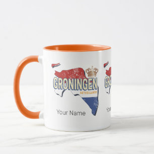 Groningen Niederlande Retro Karte Niederländisch V Tasse