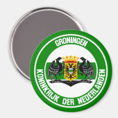 Groningen Round Emblem Magnet (Vorderseite/Rückseite)