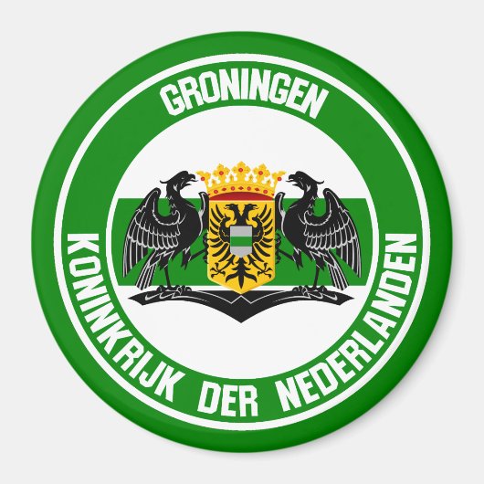 Groningen Round Emblem Magnet (Vorne)