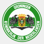 Groningen Round Emblem Runder Aufkleber (Vorderseite)
