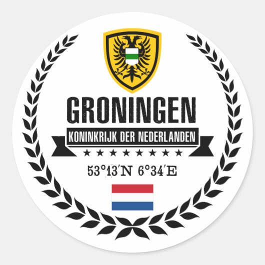 Groningen Runder Aufkleber (Vorderseite)
