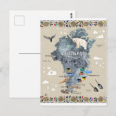 " Grönland: 13 ct./heute - Handmalerei Postkarte (Vorne/Hinten)