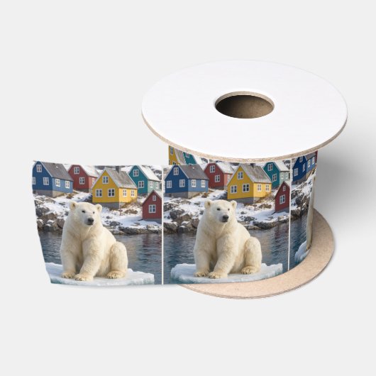 Grönland-Eisbär auf einer Eisscholle Satinband (Spule)