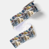 Grönland-Eisbär auf einer Eisscholle Satinband (Rückseite)