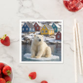 Grönland-Eisbär auf einer Eisscholle Serviette (Beispiel)