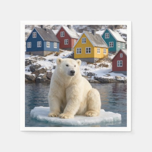 Grönland-Eisbär auf einer Eisscholle Serviette (Vorderseite)