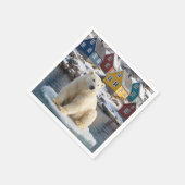 Grönland-Eisbär auf einer Eisscholle Serviette (Ecke)