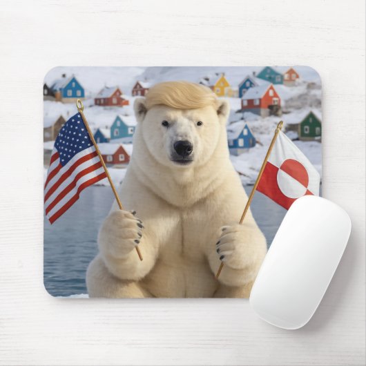 Grönland-Eisbär mit Trump-Frisur Mousepad (Mit Mouse)