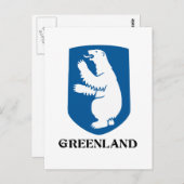 GRÖNLAND - Emblem/Symbol/Wappen/Fahne Postkarte (Vorne/Hinten)