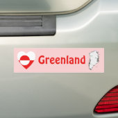 Grönland Flag Herz + Karte Autoaufkleber (Auf Auto)