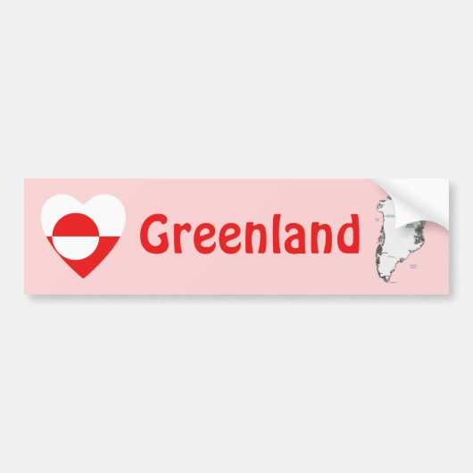Grönland Flag Herz + Karte Autoaufkleber (Vorne)