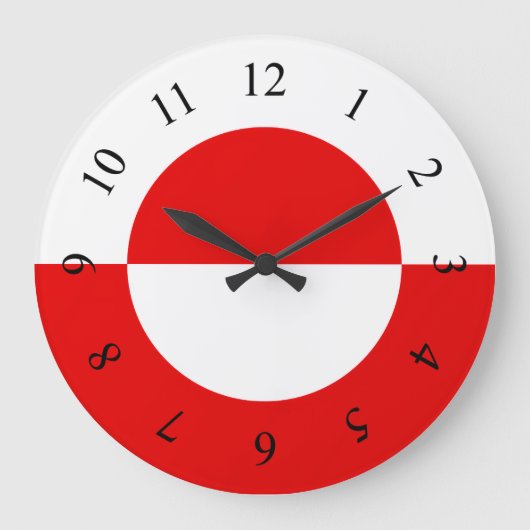 Grönland-Flagge Große Wanduhr (Vorderseite)