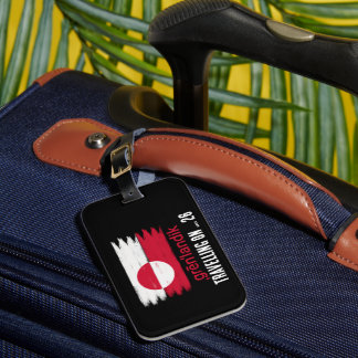 Grönland flagge mit Reisedatum   Gepäckanhänger