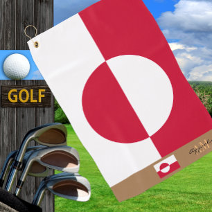 Grönland-Flagge monogrammiert / Grönland-Golftuch Golfhandtuch