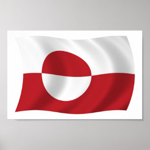 Grönland Flagge Poster Druck