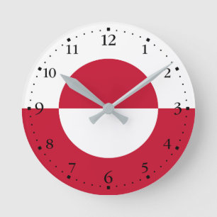 Grönland-Flagge Runde Wanduhr
