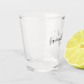 Grönland-Flaggen-Heftschrift Schnapsglas (Links)