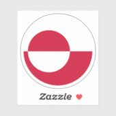 Grönland-Flaggenrundkleber Aufkleber (Blatt)