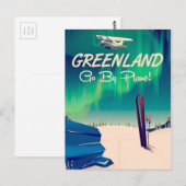 Grönland 'Go by Flugzeug'! Postkarte (Vorne/Hinten)