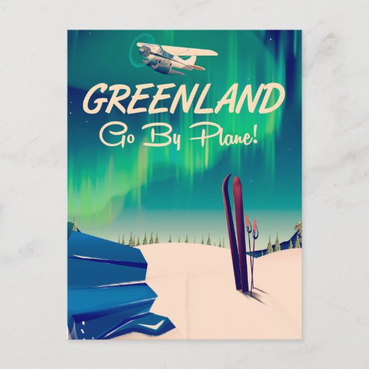 Grönland 'Go by Flugzeug'! Postkarte (Vorderseite)