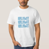 Grönland Ilulissat Blaue Typografie T-Shirt (Vorderseite)