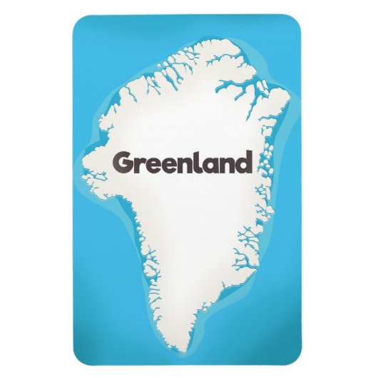 Grönland-Karte Magnet (Vertikal)