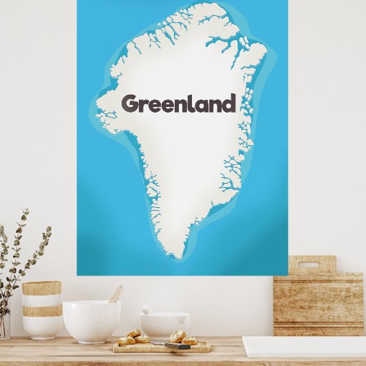 Grönland-Karte Poster (Küche)