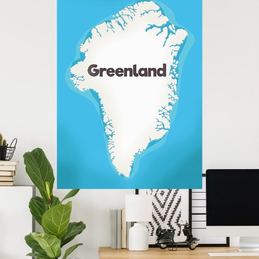 Grönland-Karte Poster (Heimbüro)