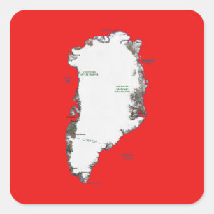 Grönland-Karte Quadratischer Aufkleber