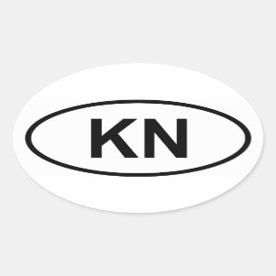 Grönland "KN" Ovaler Aufkleber