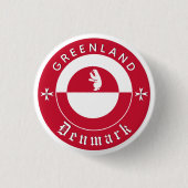 Grönland-Knopf, Eisbär, Grönland-Flagge Button (Vorderseite)