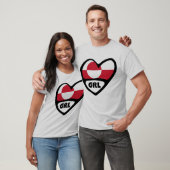 Grönland Land Code Flaggen Herz Button Abzeichen, T-Shirt (Unisex)