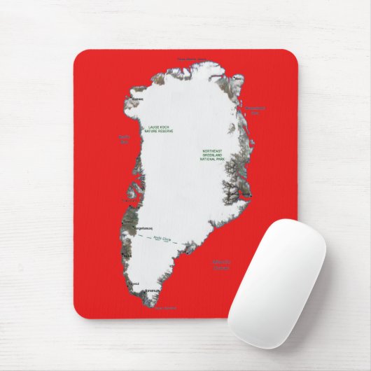 Grönland Map Mousepad (Mit Mouse)