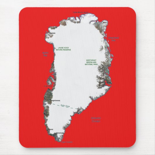 Grönland Map Mousepad (Vorne)