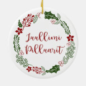 Grönland Merry Christmas Wreath Juullimi Pilluari Keramik Ornament (Hinten)