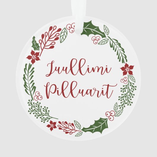 Grönland Merry Christmas Wreath Juullimi Pilluari Ornament (Rückseite)