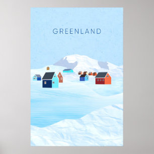 Grönland Minimal Reiseplakat Poster