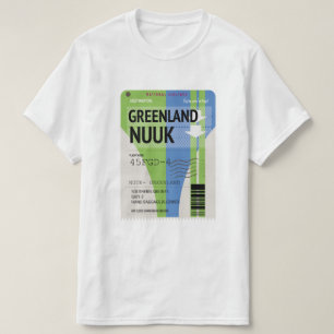Grönland Nuuk Reisekarte T-Shirt