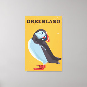 Grönland Puffin Vintage Reiseplakat Leinwanddruck
