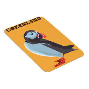 Grönland Puffin Vintage Reiseplakat Magnet