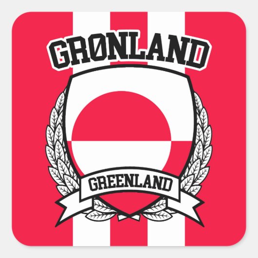Grönland Quadratischer Aufkleber (Vorderseite)