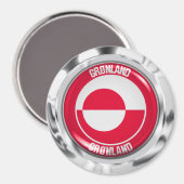 Grönland-RundEmblem Magnet (Vorderseite/Rückseite)