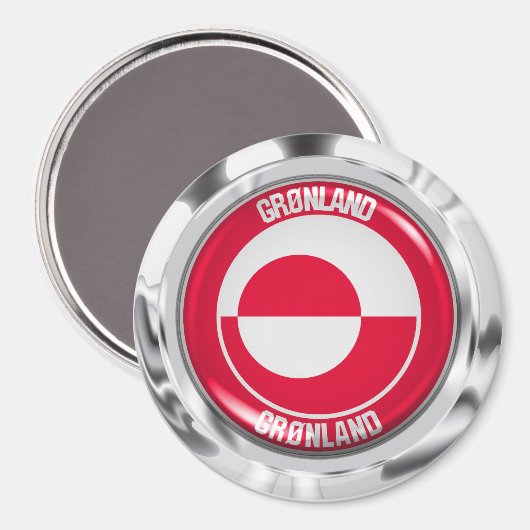 Grönland-RundEmblem Magnet (Vorderseite/Rückseite)
