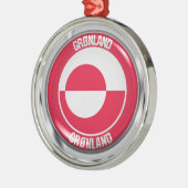 Grönland-RundEmblem Ornament Aus Metall (Links)