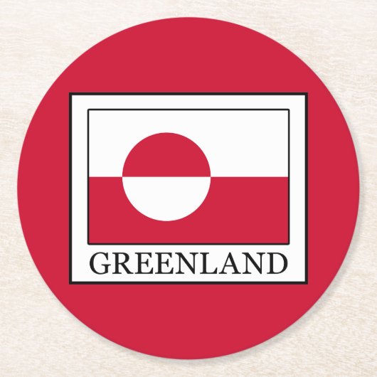 Grönland Runder Pappuntersetzer (Vorderseite)
